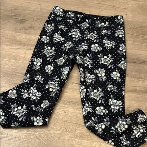 Counterparts Purple Floral with Polka Dots 77% Rayon Pants SZ 14